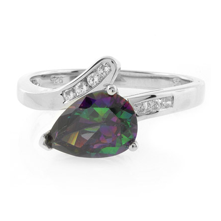 Sterling Silver Solitaire Mystic Topaz Ring