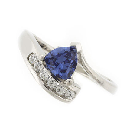 Solitaire Tanzanite Sterling Silver Ring