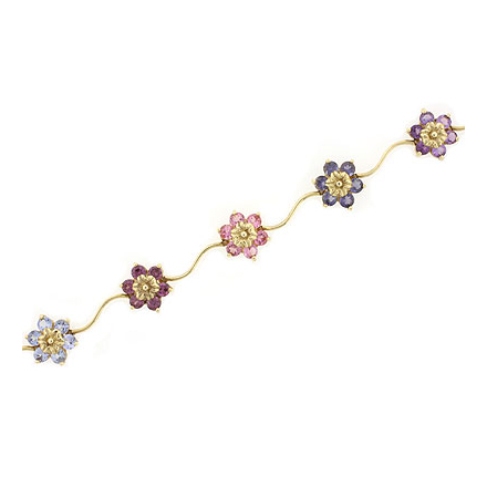 Multi gemstone flower bracelet sales