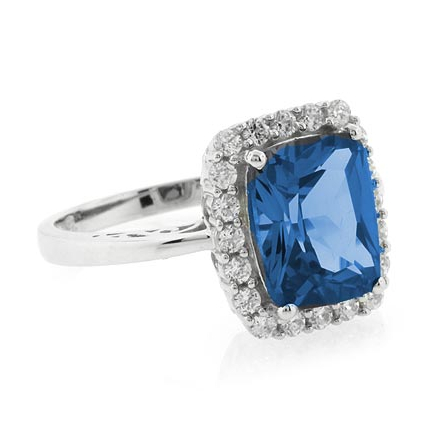 High Quality Blue Topaz Sterling Silver Ring