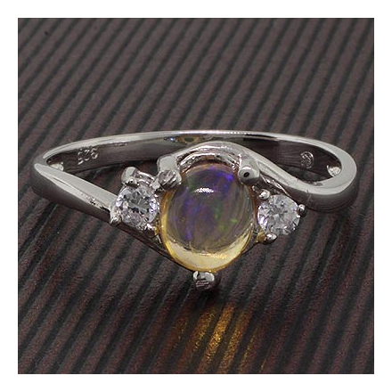 Natural Mexican Jelly Fire Opal Ring