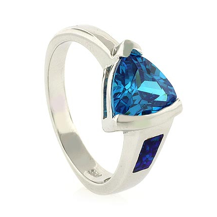 Elegant Blue Topaz Opal Ring