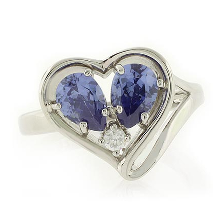 Tanzanite Ring Heart Shape