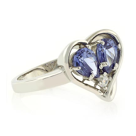 Tanzanite Ring Heart Shape