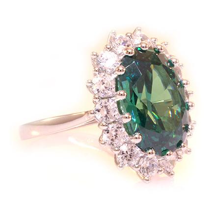 Alexandrite Princess Kate Style Silver Ring