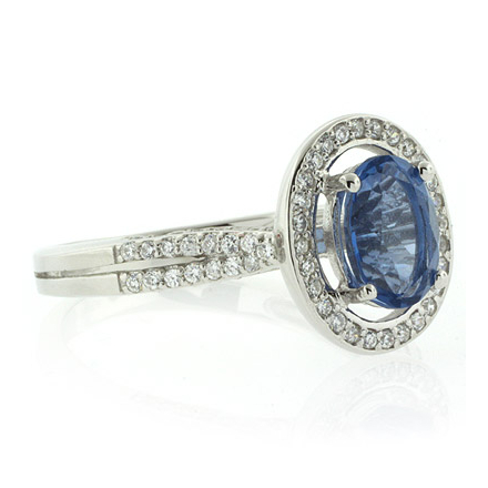 Alexandrite Micro Pave Setting Silver Ring