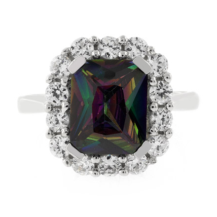 High Quality Rainbow Mystic Topaz Ring