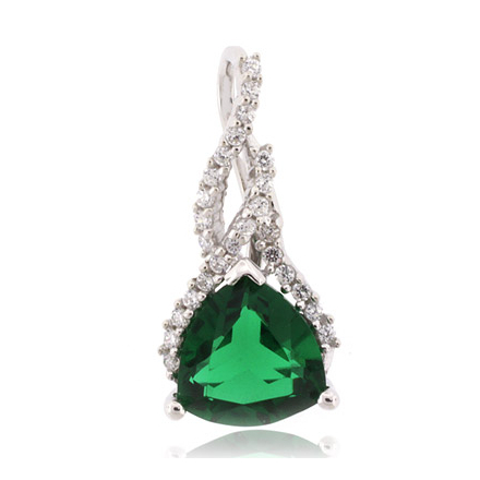 Emerald Sterling Silver Necklace