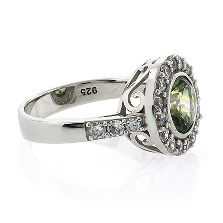 Round Cut Tourmaline Watermelon Ring