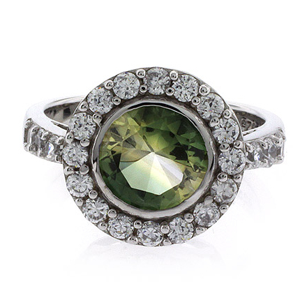 Round Cut Tourmaline Watermelon Ring