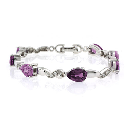 Pear Cut Alexandrite Silver Bracelet