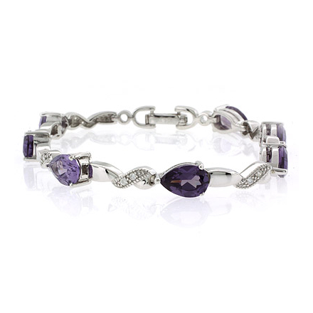 Pear Cut Alexandrite Silver Bracelet