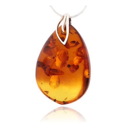 Real Baltic Amber Silver Pendant