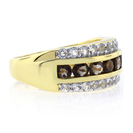 Genuine Smoky Topaz Sterling Silver Ring