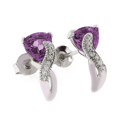 Alexandrite Post Style Silver Earrings