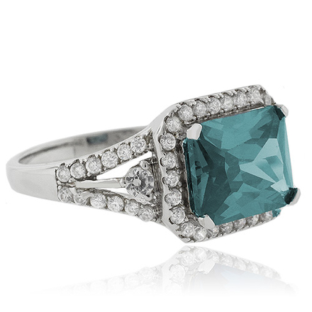 Emerald Cut Alexandrite Silver 925 Ring