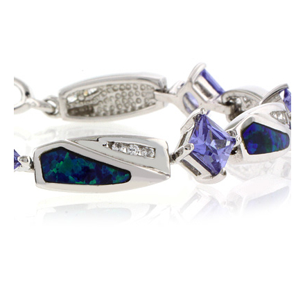 Australian Opal with Tanzanite Bracelet