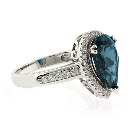 Pear Cut High Quality Alexandrite Silver Ring