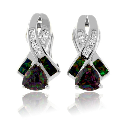 Australian Opal with Mystic Topaz Earrings