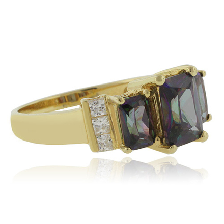 14K Gold Plated Sterling Silver Mystic Topaz Ring