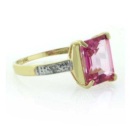 10K Yellow Gold Natural Pink Topaz Ring