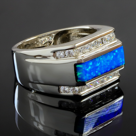 Australian Opal Mens Ring