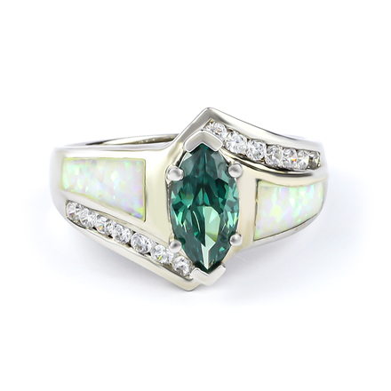 Marquise Cut Alexandrite Opal Sterling Silver Ring