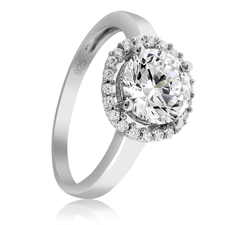 Beautiful Ring in Round Cut Decorated With Small Simulated Diamond Stones