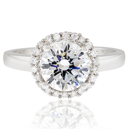 Beautiful Ring in Round Cut Decorated With Small Simulated Diamond Stones