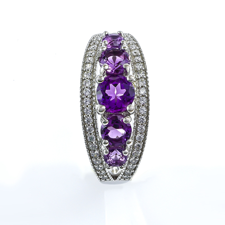 Sterling Silver Stackable Amethyst Ring