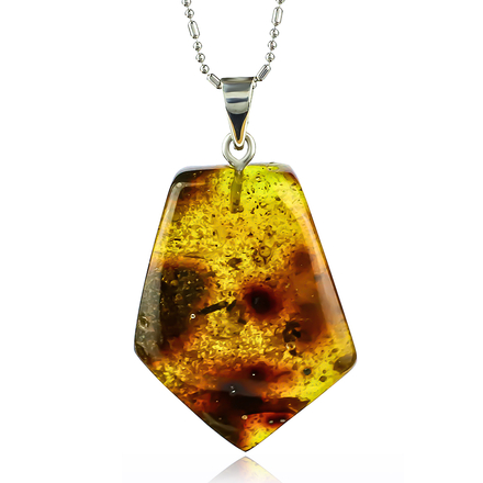 Genuine Amber Silver Pendant