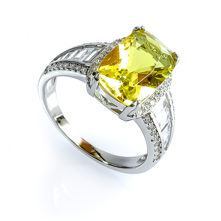 12 mm x 8 mm Big Sterling Silver Emerald Cut Alexandrite Ring