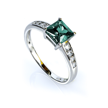 Princess Cut Alexandrite Engagement Silver Solitaire Ring