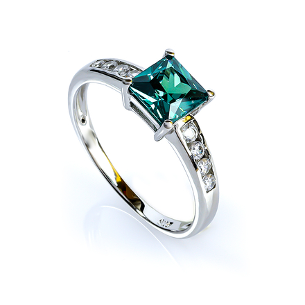 Princess Cut Alexandrite Engagement Silver Solitaire Ring