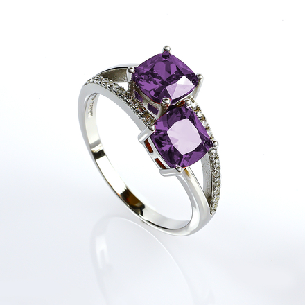 Princess Cut Amethyst Ring