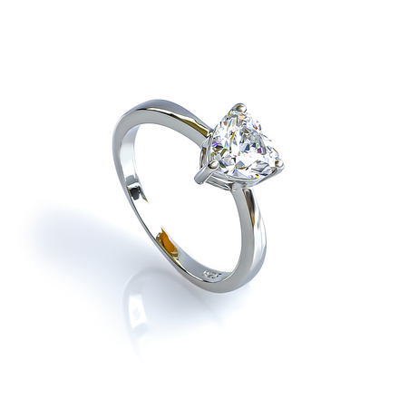 Heart Shape Sterling Silver Solitaire Ring