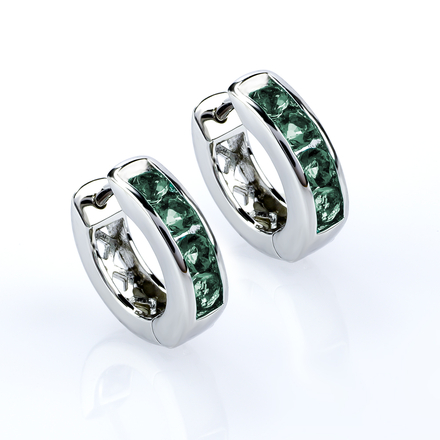 Alexandrite Silver Hoops