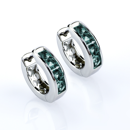 Alexandrite Silver Hoops