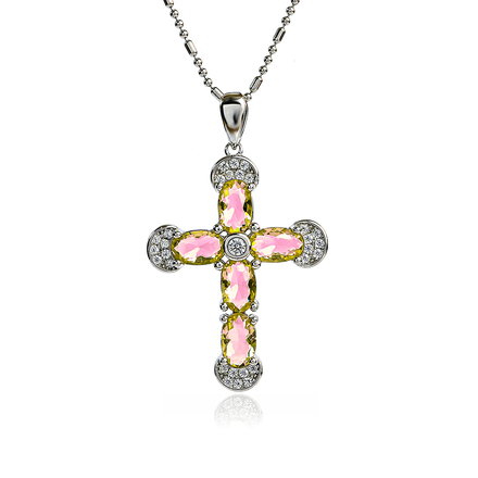 Beautiful Sterling Silver Cross With Alexandrite