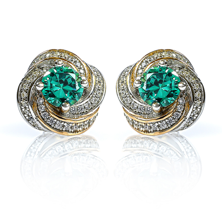 Silver Alexandrite Halo Earrings and Pendant Set