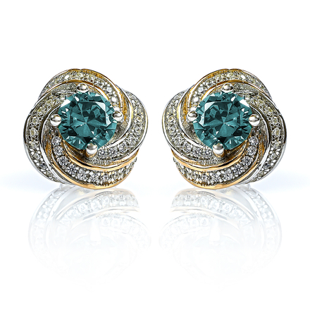 Silver Alexandrite Halo Earrings and Pendant Set