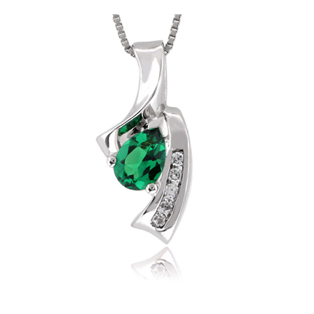 Silver Emerald Pendant