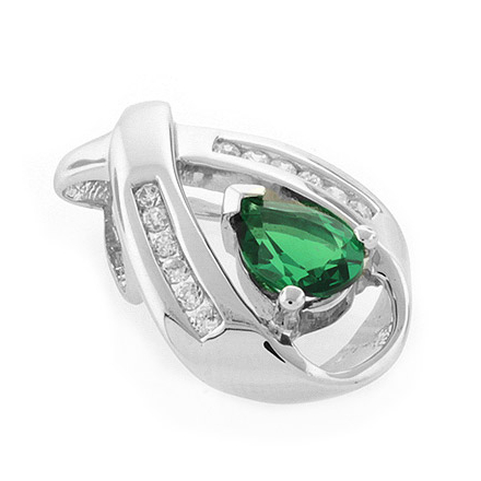 Silver Emerald Pendant