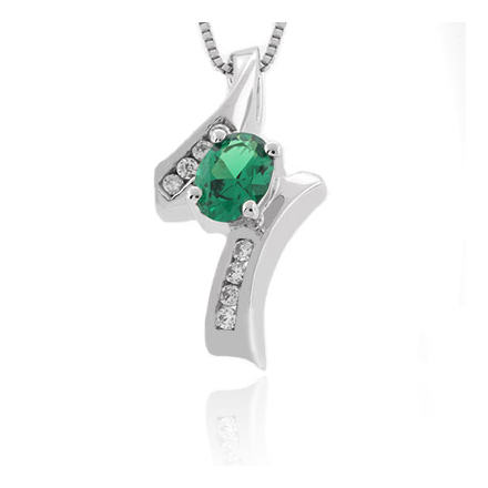 Silver Emerald Pendant