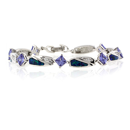 Australian Opal with Tanzanite Bracelet