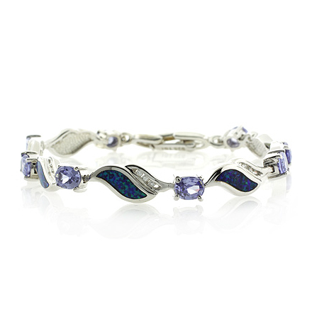 Australian Opal with Tanzanite Bracelet