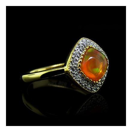 1.5ct Mexican Fire Opal Ring