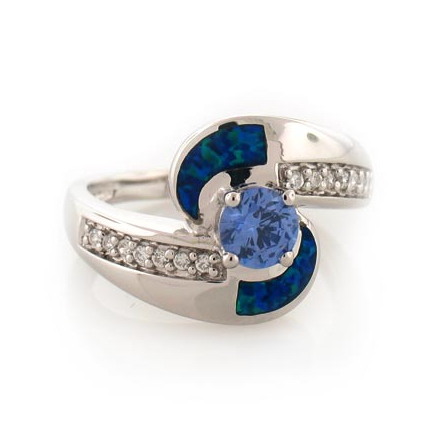 Tanzanite and Australian Blue Opal Ring