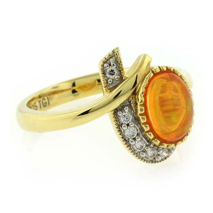 Unique Fire Jelly Opal Ring