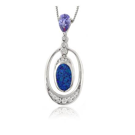 Amazing Tanzanite and Opal Pendant